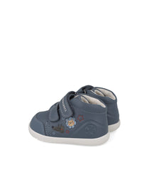 Biomecanics pantofi baieti Barefoot captusiti cu lana 19-26 Sauvage Petrol cu animale
