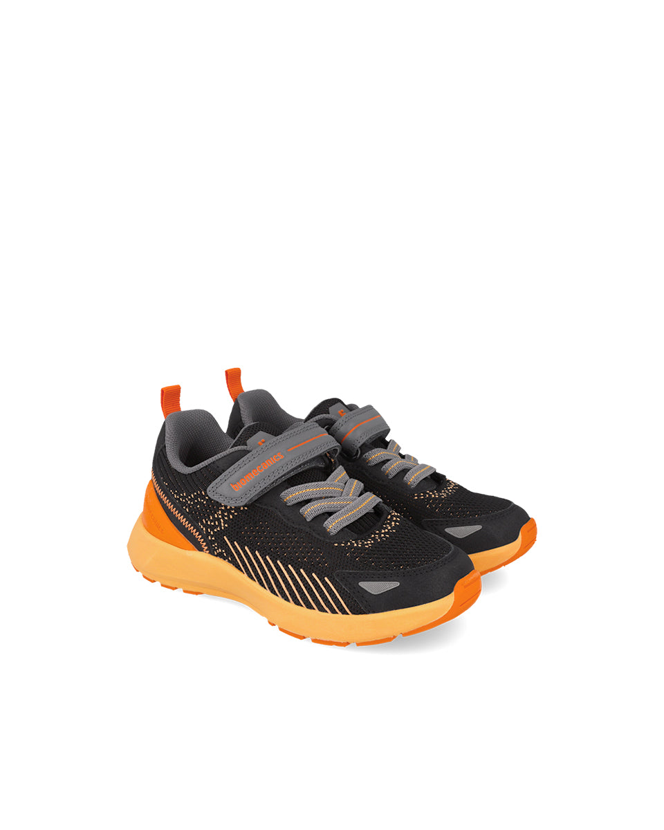 Biomecanics pantofi fete sport 28-36 Rejilla Negro cu portocaliu