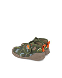 Biomecanics pantofi baieti de interior BioHome 25-30 Gabardina Kaky cu dino