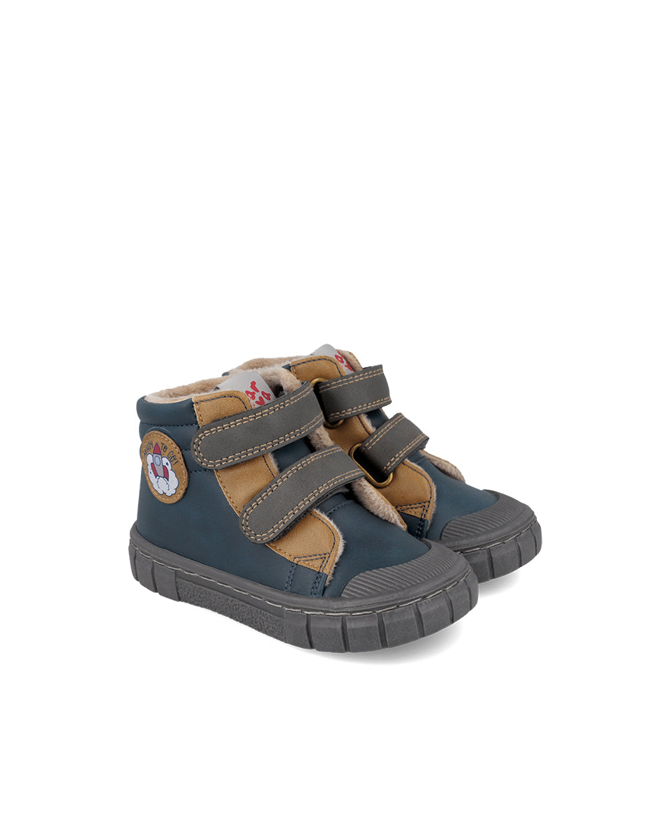 Garvalin By Biomecanics pantofi baieti Barefoot captusiti 22-28 Nobuck PU Azul Marino