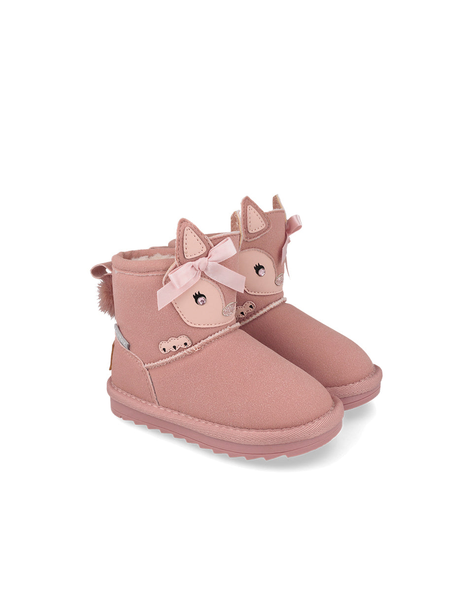 Garvalin By Biomecanics botine fete GRVTEX captusite 22-30 Mat Rosa  cu caprioara