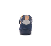 D.D.Step pantofi baieti Barefoot 26-31 Royal Blue cu dunga maronie