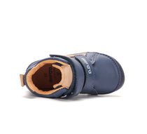 D.D.Step pantofi baieti Barefoot 26-31 Royal Blue cu dunga maronie