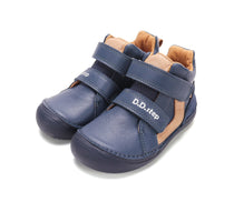D.D.Step pantofi baieti Barefoot 26-31 Royal Blue cu dunga maronie