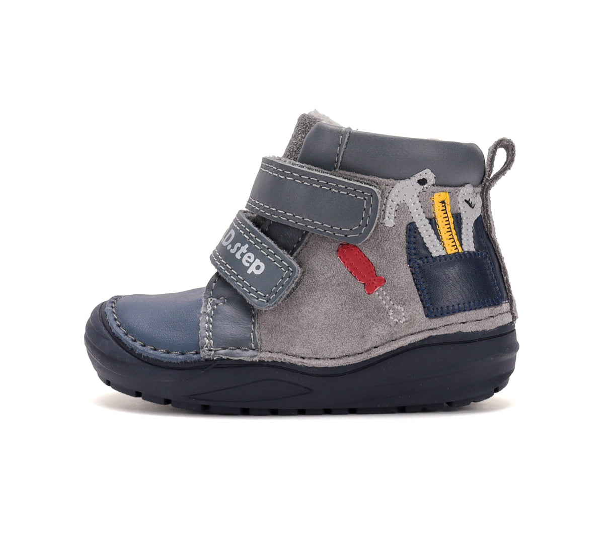D.D.Step ghete baieti imblanite 20-31 Marine Grey cu unelte