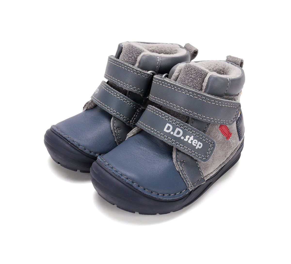 D.D.Step ghete baieti imblanite 20-31 Marine Grey cu unelte
