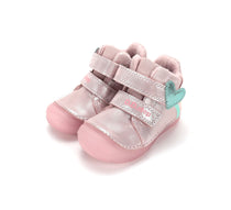 D.D.Step ghete fete imblanite SUN REACTIVE cu talpa fluorescenta 20-31 Rose Gold cu inimioar si curcubeu