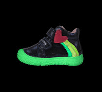 D.D.Step ghete fete imblanite SUN REACTIVE cu talpa fluorescenta 20-31 Royal Blue cu inimioar si curcubeu