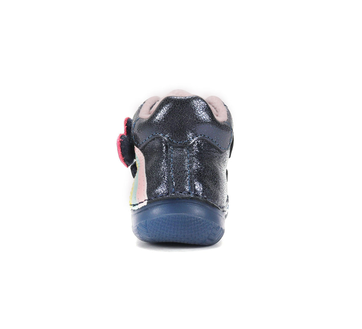 D.D.Step ghete fete imblanite SUN REACTIVE cu talpa fluorescenta 20-31 Royal Blue cu inimioar si curcubeu