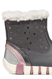 Geox cizme fete imblanite IUPIDOO 18-26 Dark Grey/Silver