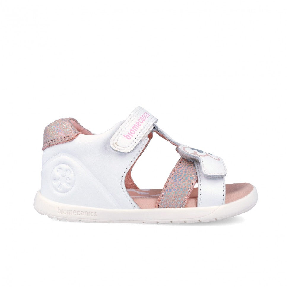 Biomecanics sandale fete Barefoot Primii Pasi cu varf deschis 19-26 Napa Blanco cu fluturas Imagine secundară a produsului