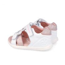 Biomecanics sandale fete Barefoot Primii Pasi cu varf deschis 19-26 Napa Blanco cu fluturas