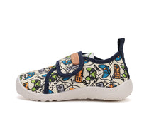 D.D.Step pantofi baieti Barefoot de interior din panza 20-31 White cu consola gamer