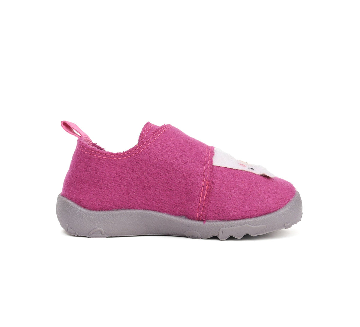 D.D.Step pantofi fete Barefoot de interior din panza 20-25 Dark Pink cu urs polar