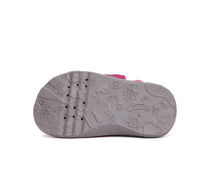 D.D.Step pantofi fete Barefoot de interior din panza 20-25 Dark Pink cu urs polar