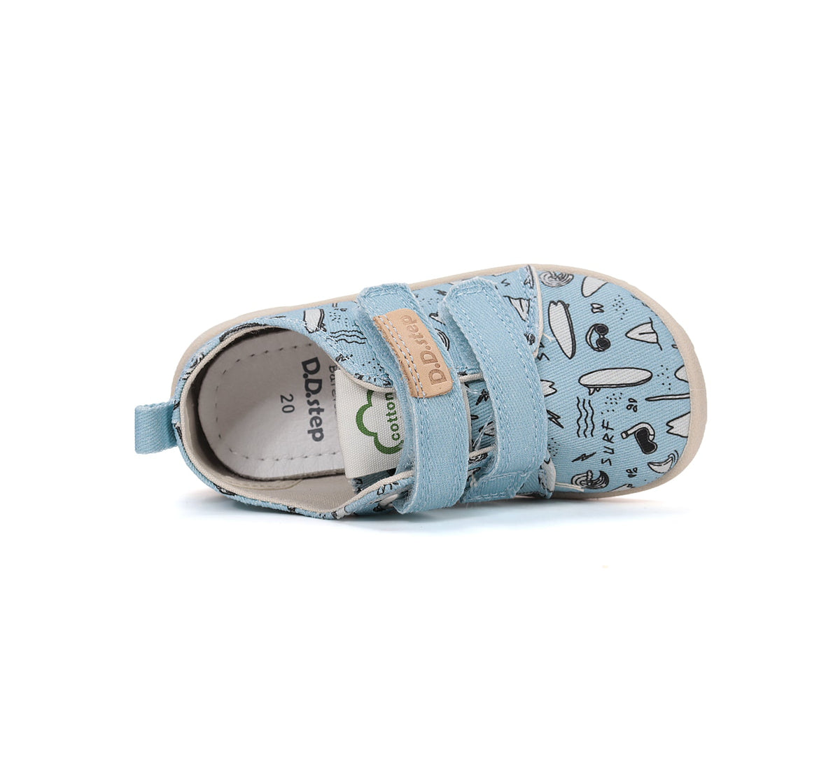 D.D.Step pantofi baieti Barefoot de interior din panza 20-31 Turquise surf