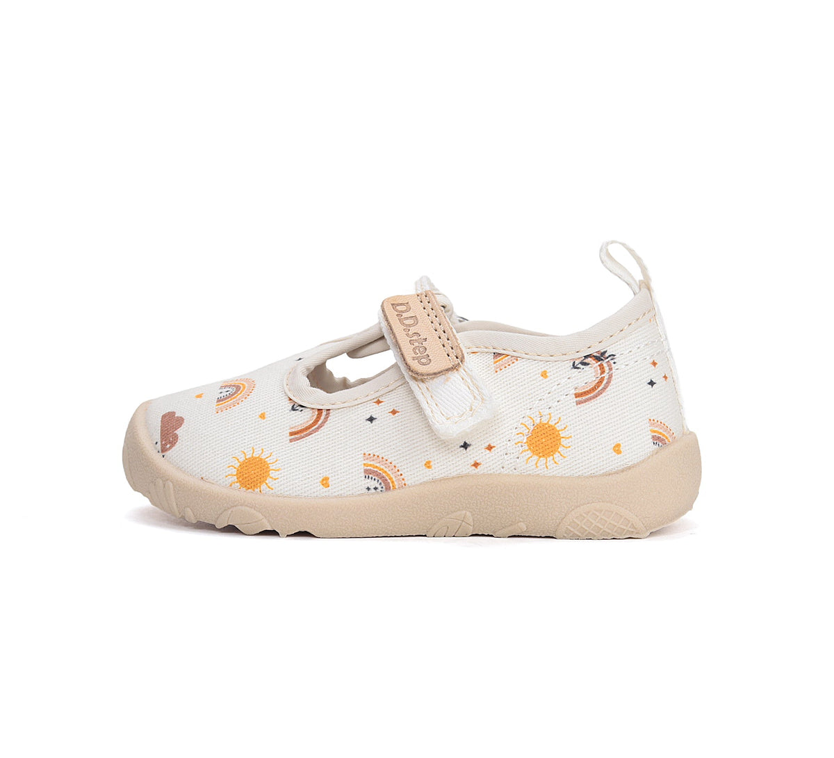 D.D.Step kivágott vászon Barefoot lánycipő, benti használatra 20-31 White szivárvány