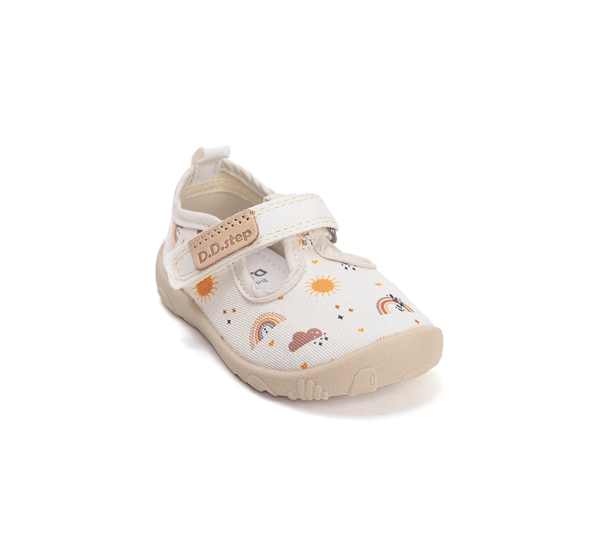 D.D.Step kivágott vászon Barefoot lánycipő, benti használatra 20-31 White szivárvány