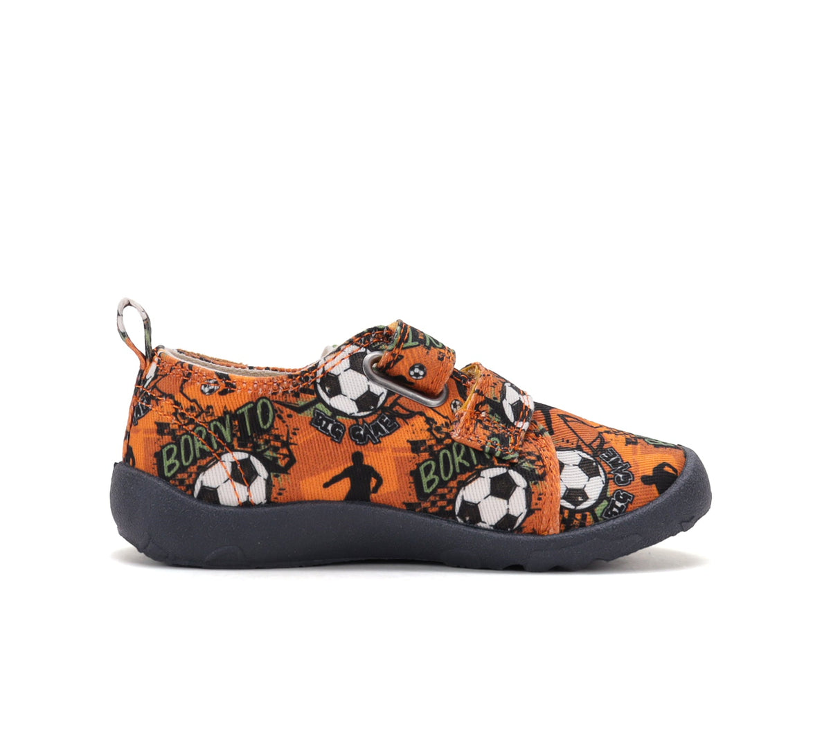 D.D.Step pantofi baieti Barefoot de interior din panza 20-31 Orange cu minge
