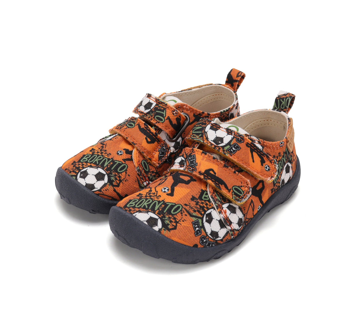 D.D.Step pantofi baieti Barefoot de interior din panza 20-31 Orange cu minge