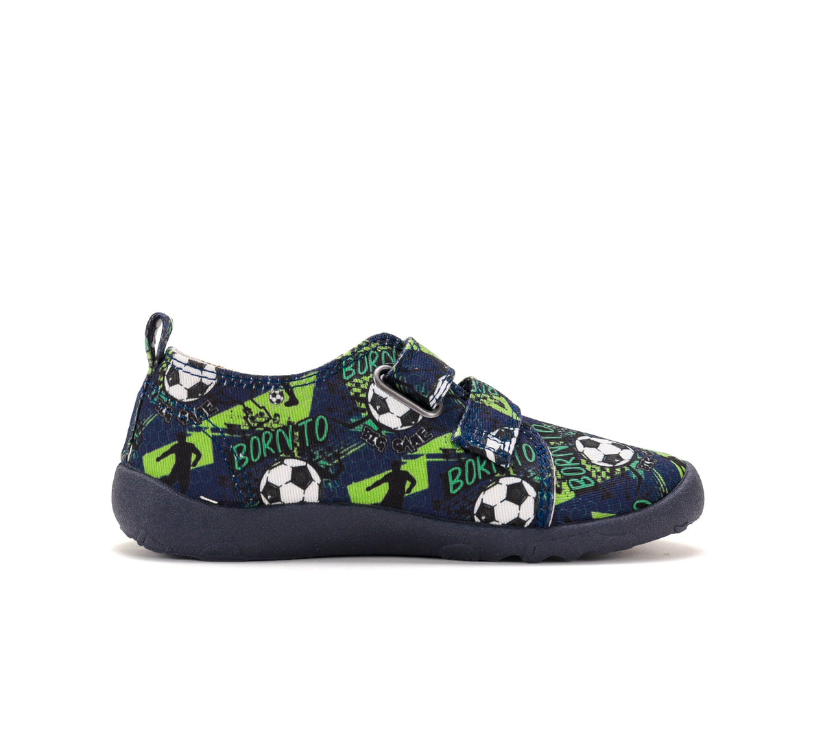 D.D.Step pantofi baieti Barefoot de interior din panza 20-31 Royal Blue cu minge