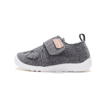 D.D.Step pantofi baieti Barefoot de interior din panza 20-25 Dove Grey cu elefant