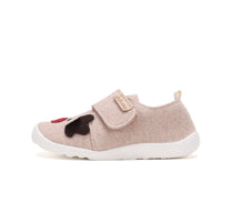 D.D.Step pantofi fete Barefoot de interior din panza 20-25 Cream cu cerb