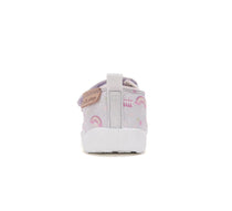 D.D.Step pantofi fete Barefoot de interior din panza 20-31 Dove Grey cu curcubeu