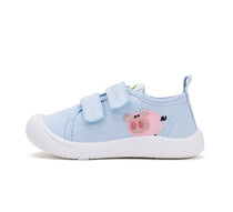 D.D.Step tenisi fete din panza 22-27 Sky Blue cu purecelus roz