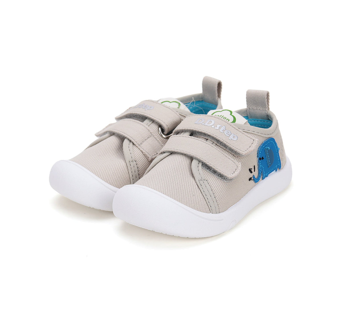 D.D.Step tenisi baieti din panza 22-27 Dark Grey cu elefant