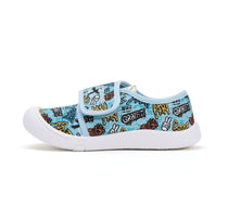 D.D.Step tenisi baieti din panza 22-27 Bermuda Blue Graffiti
