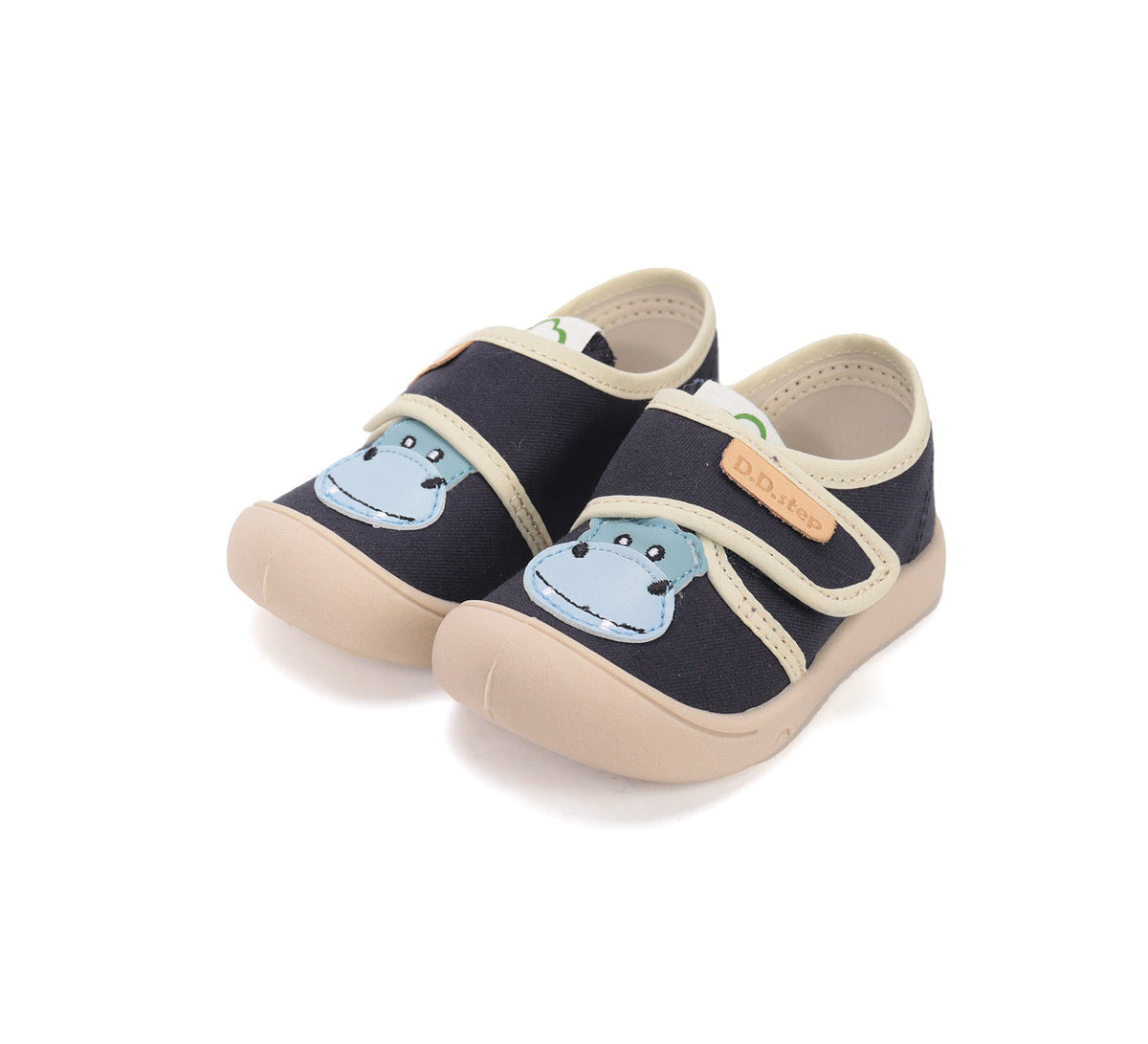D.D.Step tenisi baieti din panza 22-27 Royal Blue cu Hippo Imagine principală a produsului