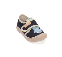 D.D.Step tenisi baieti din panza 22-27 Royal Blue cu Hippo