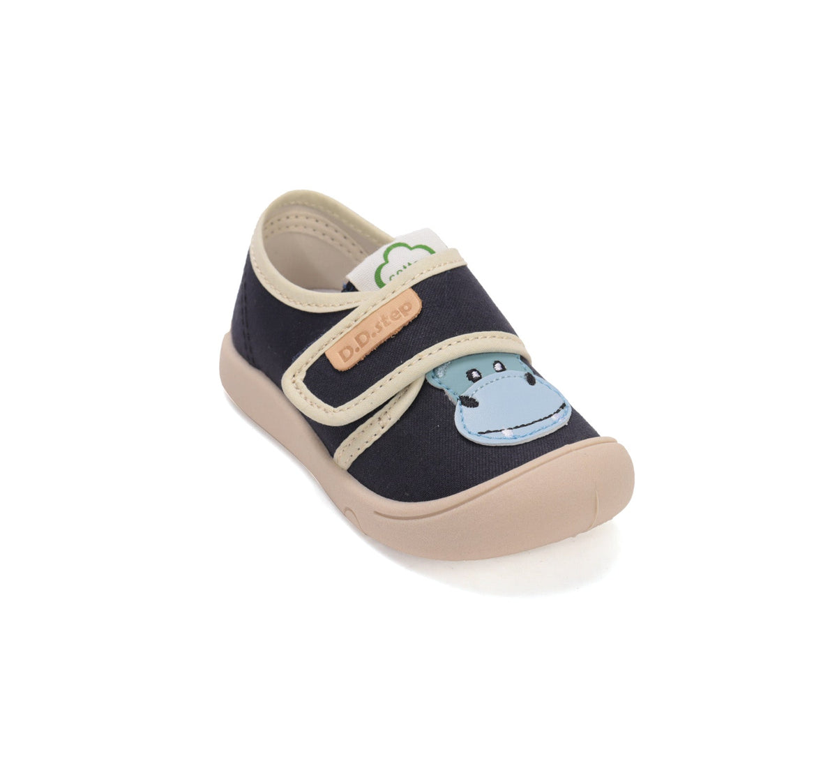 D.D.Step tenisi baieti din panza 22-27 Royal Blue cu Hippo