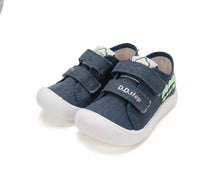 D.D.Step tenisi baieti din panza SUN REACTIVE 22-33 Royal Blue cu dino