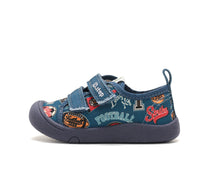 D.D.Step tenisi baieti din panza 22-33 Aero Blue cu Football