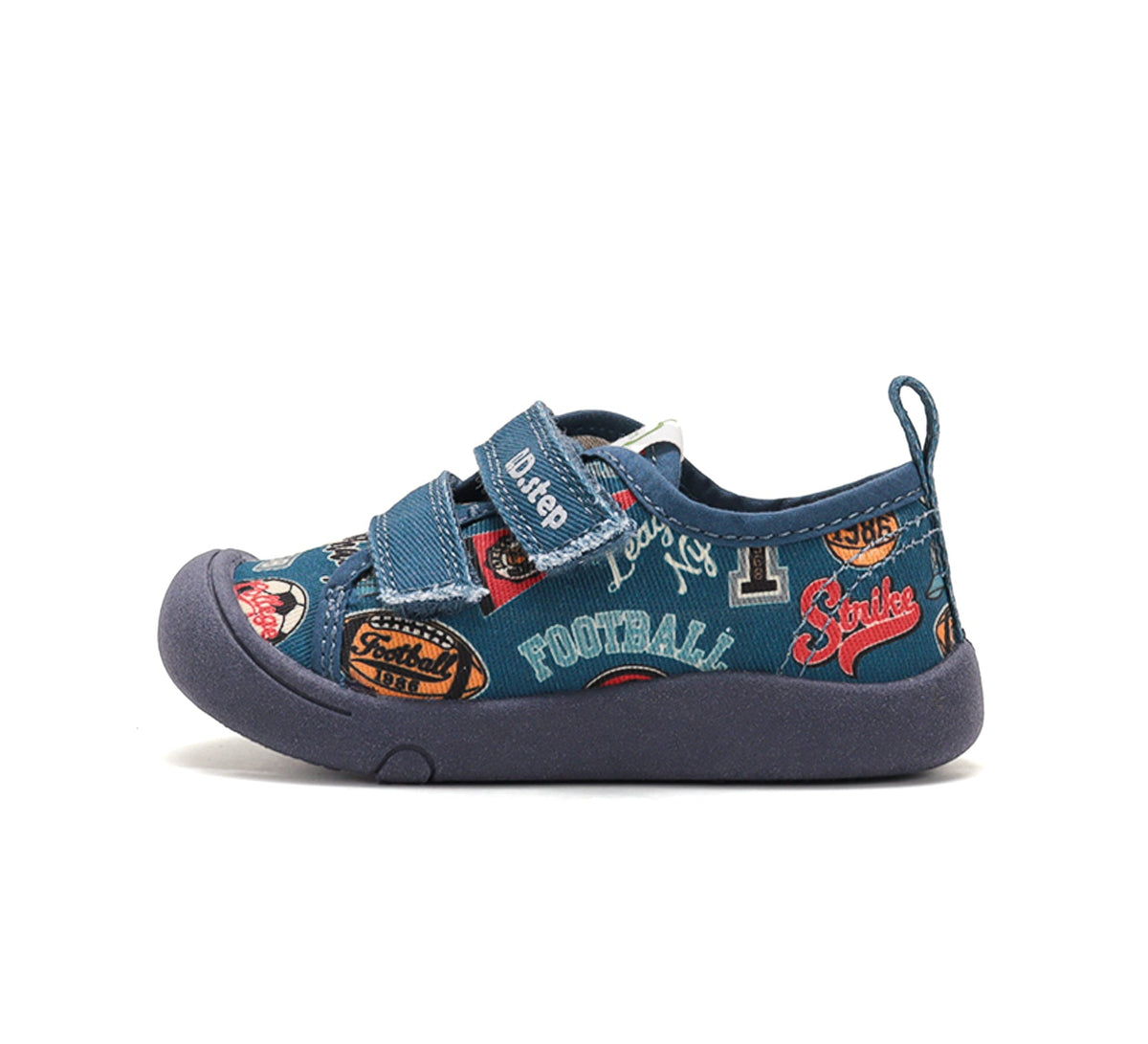 D.D.Step tenisi baieti din panza 22-33 Aero Blue cu Football