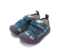 D.D.Step tenisi baieti din panza 22-33 Aero Blue cu Football