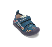 D.D.Step tenisi baieti din panza 22-33 Aero Blue cu Football