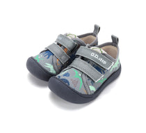 D.D.Step tenisi baieti din panza 22-33 Marine Grey cu dinozauri