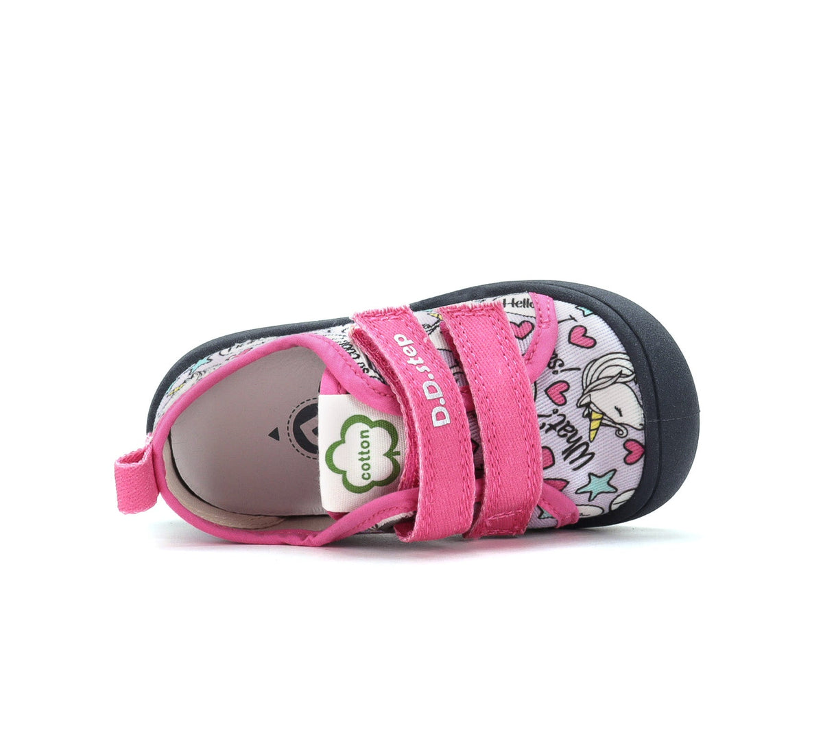 D.D.Step tenisi fete din panza 22-33 Lila cu unicorn