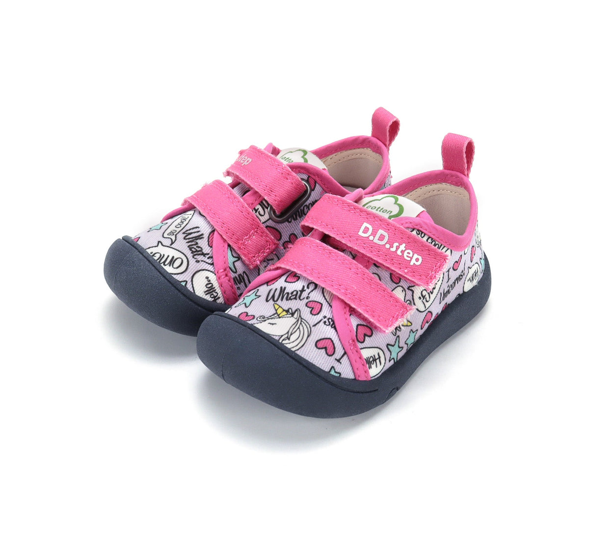 D.D.Step tenisi fete din panza 22-33 Lila cu unicorn