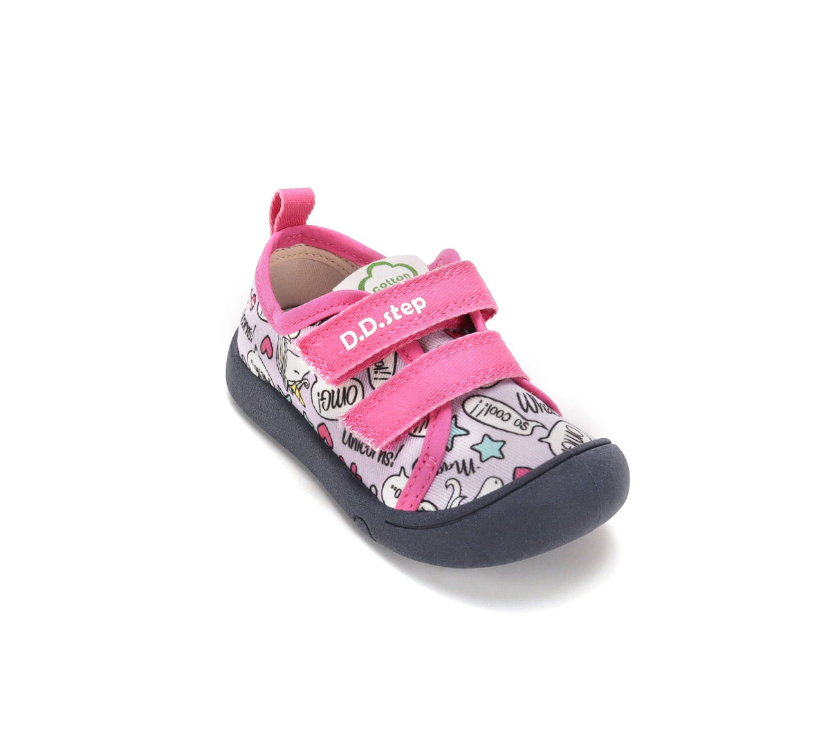 D.D.Step tenisi fete din panza 22-33 Lila cu unicorn