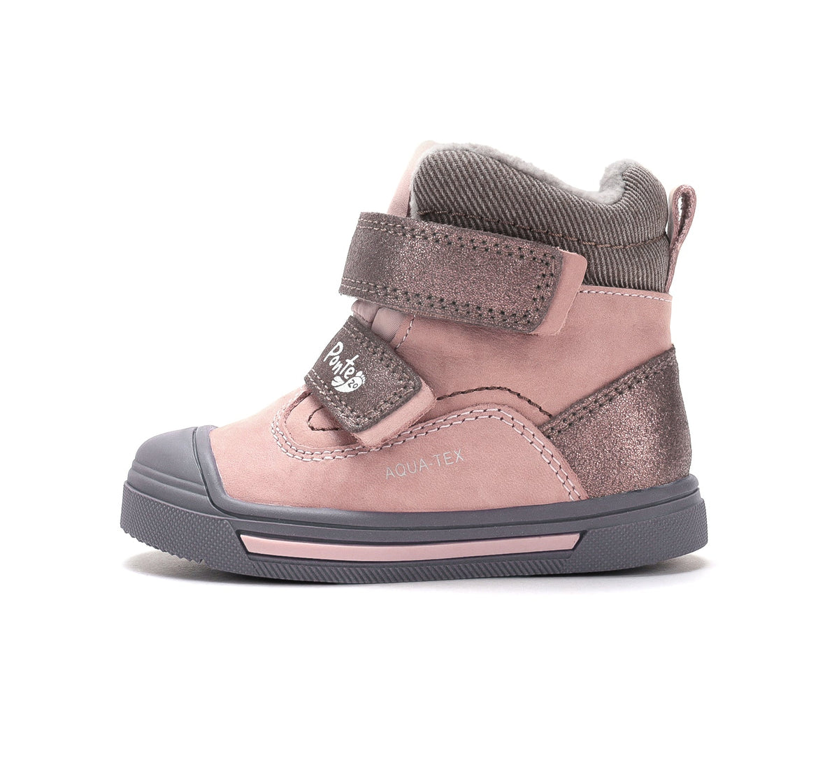 D.D.Step pantofi fete Ponte20 supinati imblaniti 22-33 Rose Gold cu maro