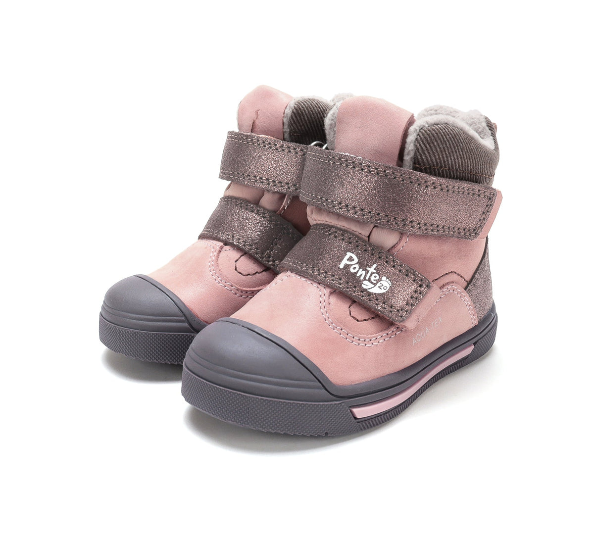 D.D.Step pantofi fete Ponte20 supinati imblaniti 22-33 Rose Gold cu maro