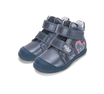 D.D.Step pantofi fete Ponte20 supinati 22-33 Cobalt cu inimioare