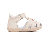 D.D.Step sandale baieti 18-25 Cream cu vulpe
