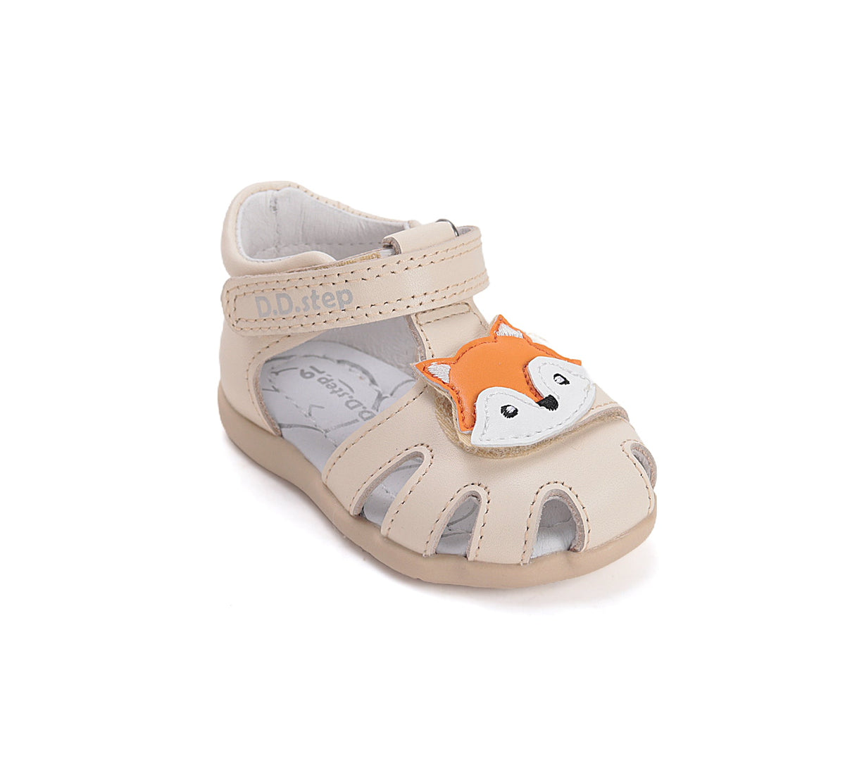 D.D.Step sandale baieti 18-25 Cream cu vulpe
