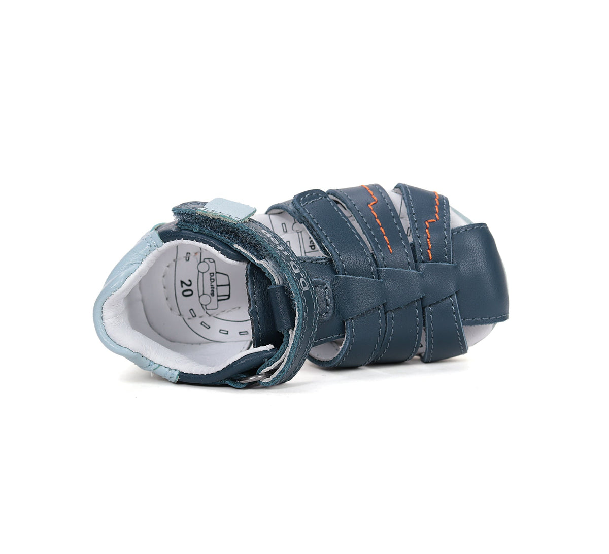D.D.Step sandale baieti 20-25 Royal Blue cu cusaturi