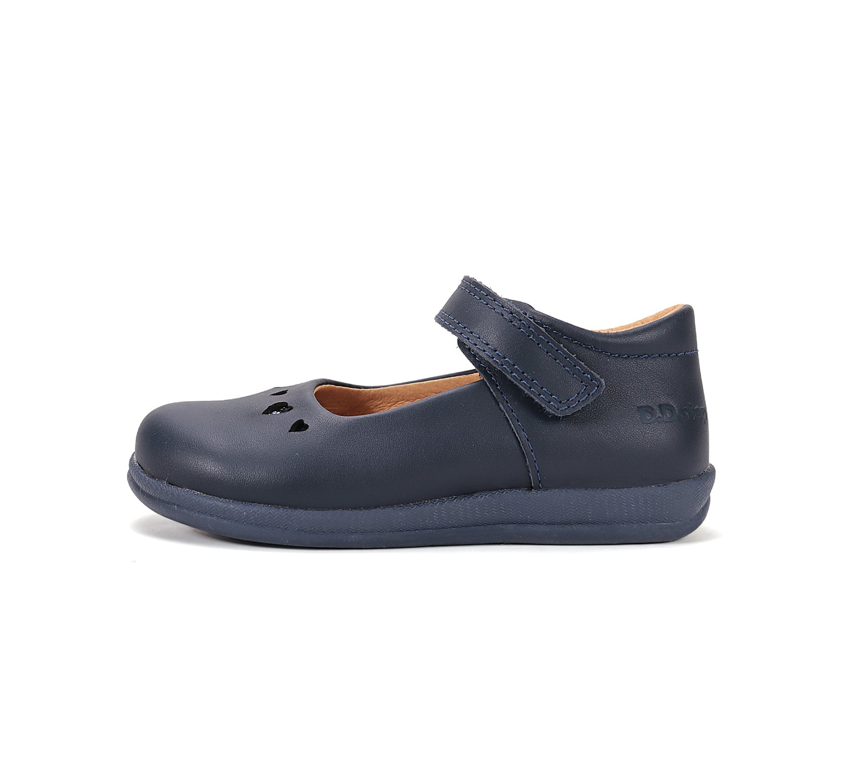 D.D.Step pantofi fete Barefoot decupati 26-37 Royal Blue cu inimioare decupate Imagine secundară a produsului